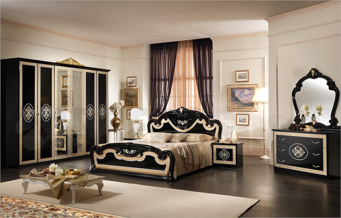 Camera da letto Matrimoniale in stile classico Natalie Black 3