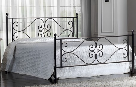 Letto matrimoniale in ferro Firenze - nero grafite
