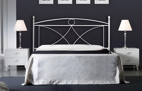 Letto matrimoniale in ferro Alice - bianco satinato