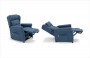 Poltrona relax Flavia con pediera aperta e reclinata in posizione relax