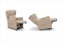 Poltrona relax Greta con pediera aperta e reclinata in posizione relax