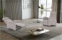 Poltrona relax alzapersona Asia XL di Spazio Relax in tessuto grigio chiaro, ambientata in salotto