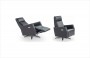Poltrona relax girevole Aurora in posizione total relax e in posizione TV con pediera aperta
