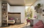 Cameretta a ponte angolare con libreria e scrivania PRIME P101 - Moretti Compact