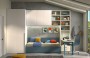 Cameretta con cabina armadio Square, divano letto e scrivania PRIME P106 - Moretti Compact