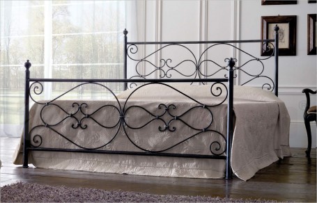 Letto in ferro mod. Annalisa - nero argento