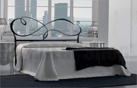 Letto contenitore nuvola con testata in ferro