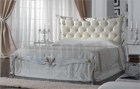 Letto matrimoniale Agata - foglia argento