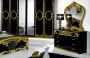 Camera da letto Sara Black 06 gold - Armadio 6 ante como e specchiera