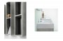 Mobile arredo bagno UP008 - particolare pensile a giorno e lavabo.
