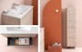 Mobile arredo bagno UP002 - particolare lavabo, cassetto base e colonna.