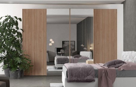 Armadio linear GOLF con ante centrali a specchio