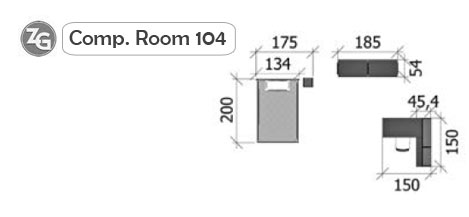 Misure cameretta Room 104